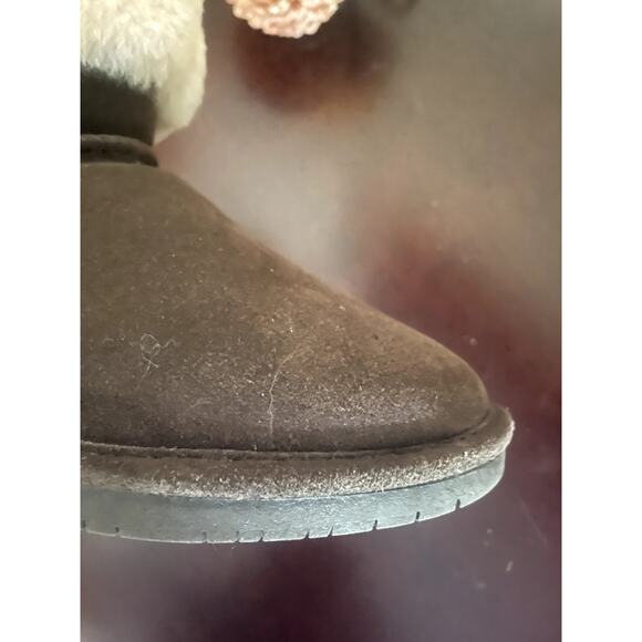 Bearpaw ABBY Shearling Lined Brown Suede Ankle Boot Sz 8 - Picture 9 of 15